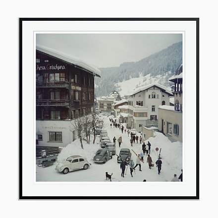 Image of Klosters Oversize C Print Framed in Black by Slim Aarons
