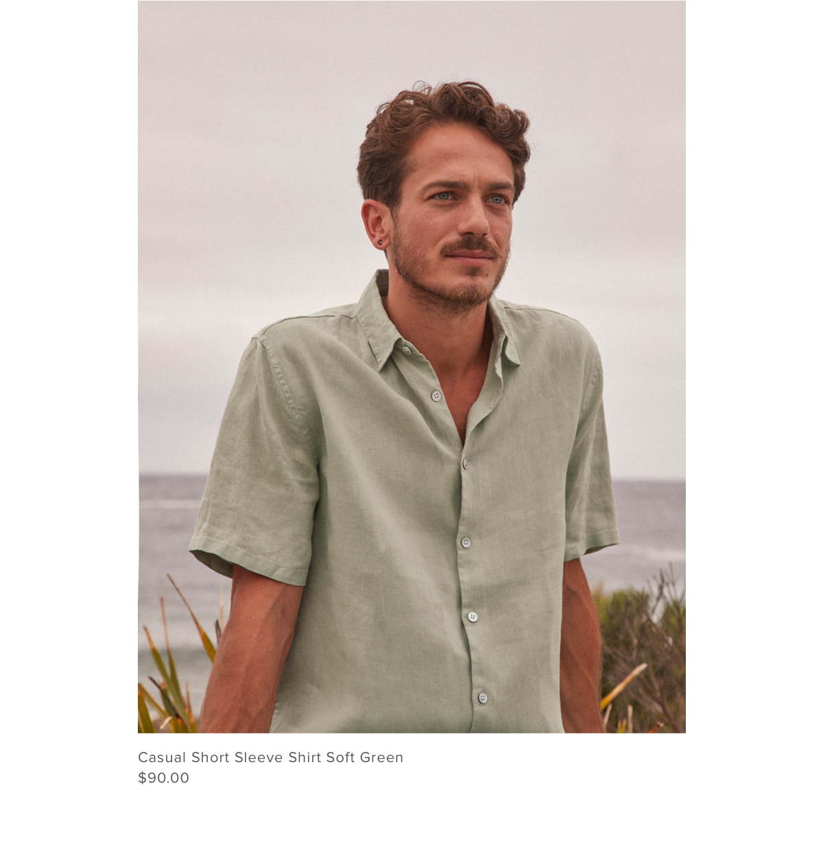 Casual Short Sleeve Shirt Soft Green | Assembly Label