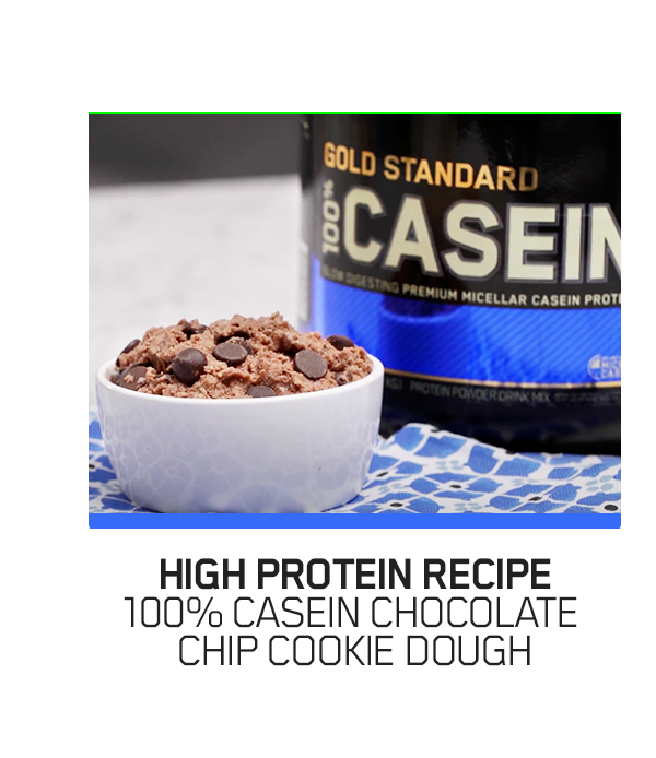 High Protein Recipe 100% Casein Chocolate Chip Cookie Dough