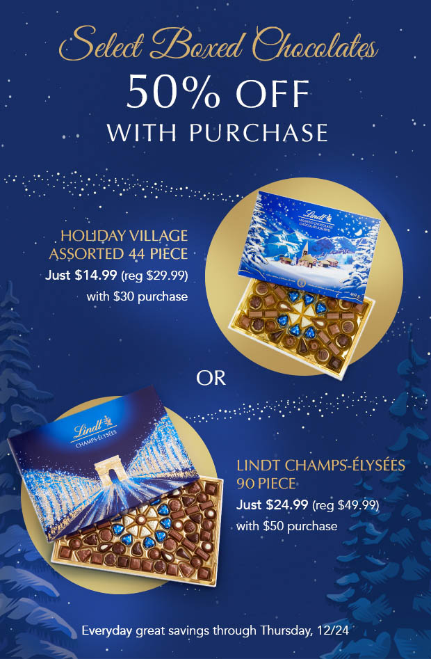 Select Boxed Chocolates 50% Off With Purchase