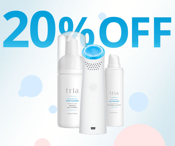 Save 20% off on acne blue light device and skincare bundle