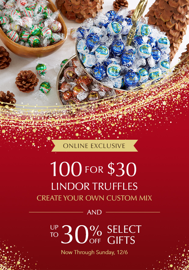 Online Exclusive 100 LINDOR Truffles for $30