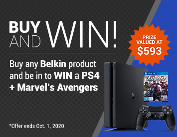 Be into WIN a PS4 Prize pack with Belkin