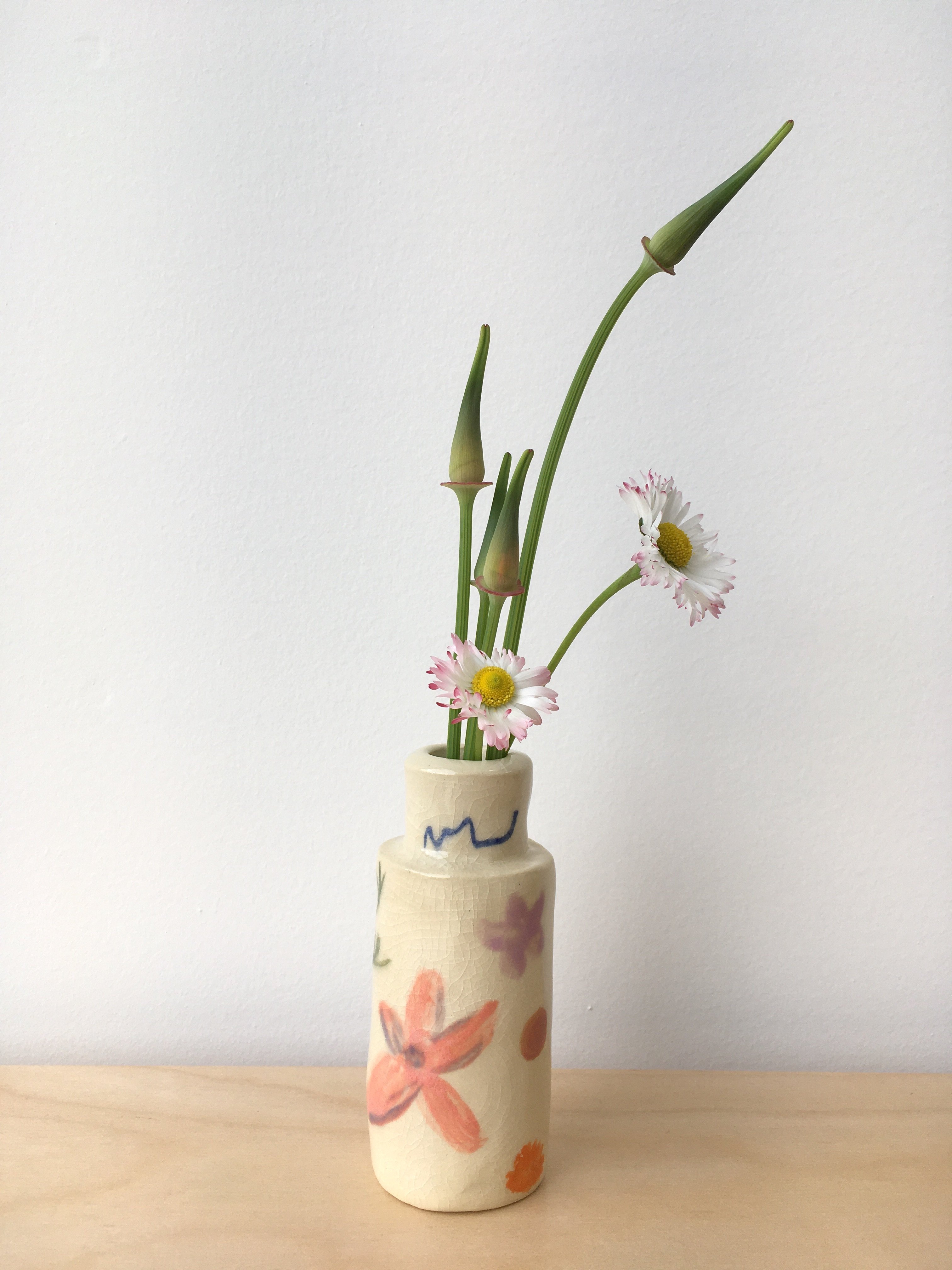 Image of Hand-Painted Flower Bud Vase