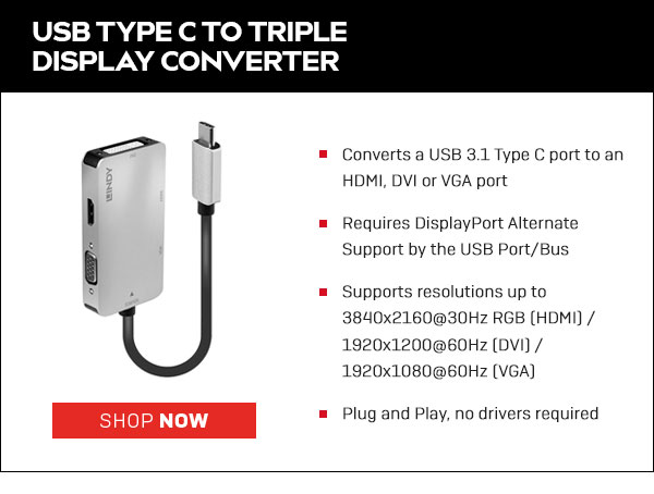 USB Type C to triple display converter