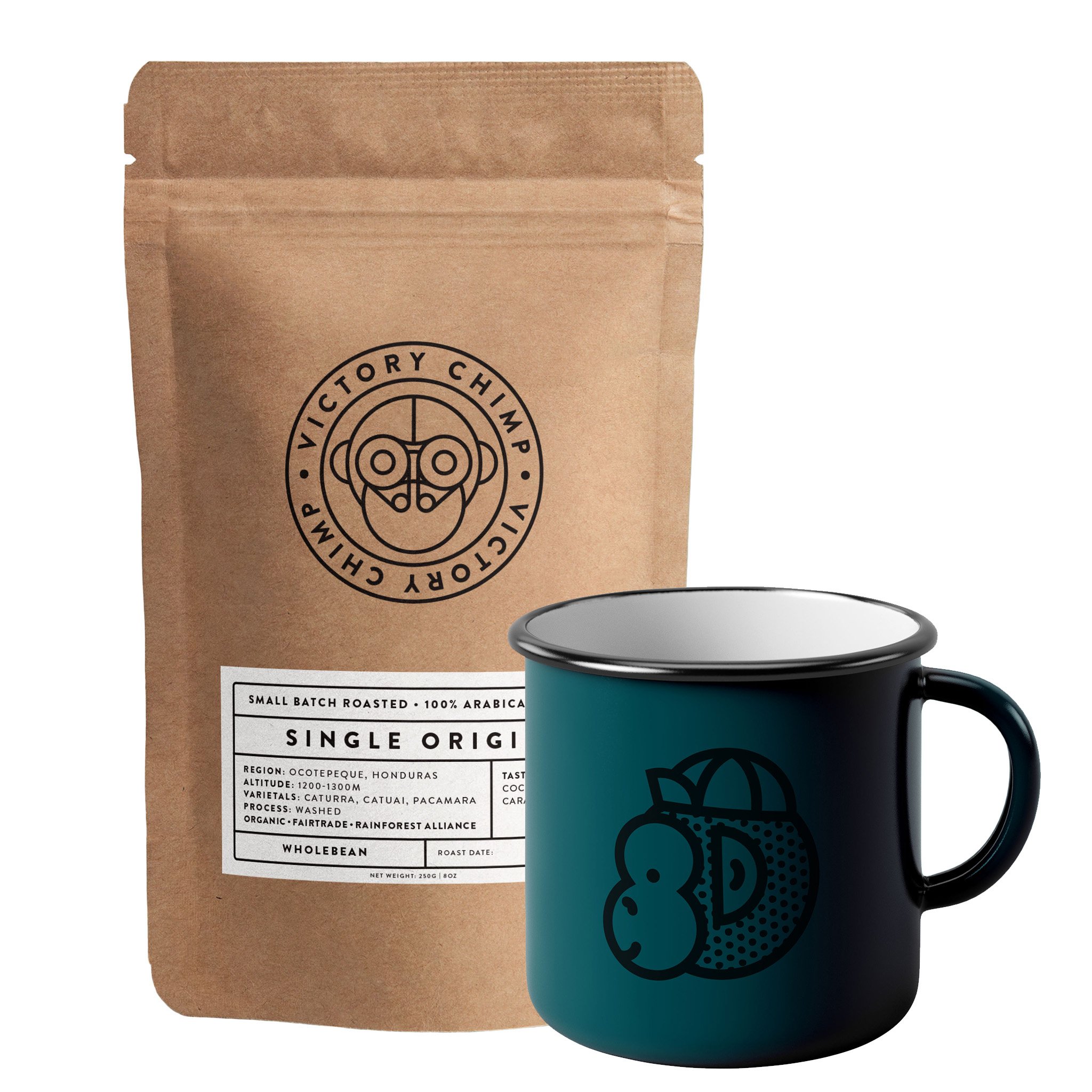 Victory Chimp Coffee + Enamel Mug Bundle (Single Origin Honduras)