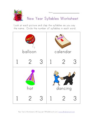 New Year Worksheets