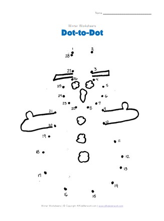 Snowman Dot to Dot