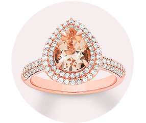 14K Rose Gold Morganite Engagement Ring