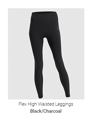 Flex High Waisted Leggings, Black/Charcoal.