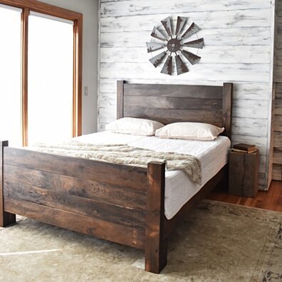 Wood Bed Frame, Platform Bed, Queen Bed, King Headboard, Modern Farmhouse, Bedroom Furniture, Platform Bed, Bed Frame, Wood Headboard Queen