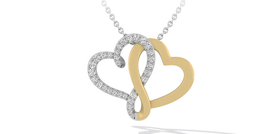 Joining Hearts Diamond Necklace