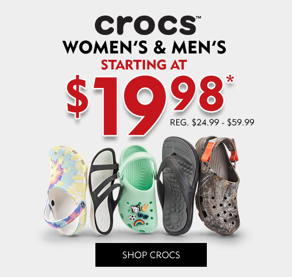 Women''s and Men''s Crocs starting at $19.98. Shop Crocs