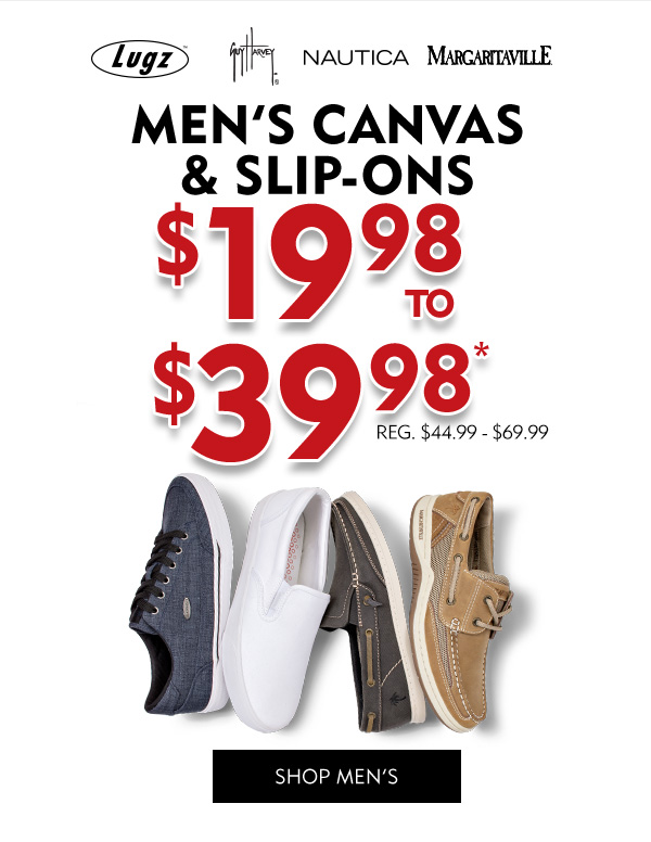 Men''s Canvas and Slip-ons $19.98 to $39.98. Shop Men''s