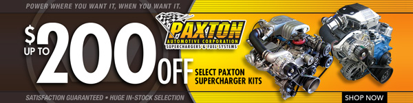 Save Up to $200 off select Paxton Supercharger Kits