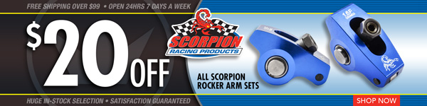 Save $20 on Scorpion Racing Products Rocker Arm Sets