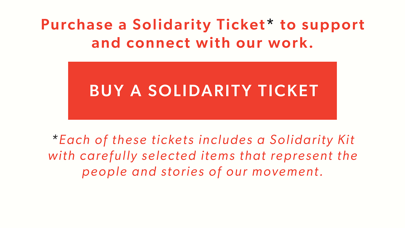 Purchase a Solidarity Ticket to connect with our work