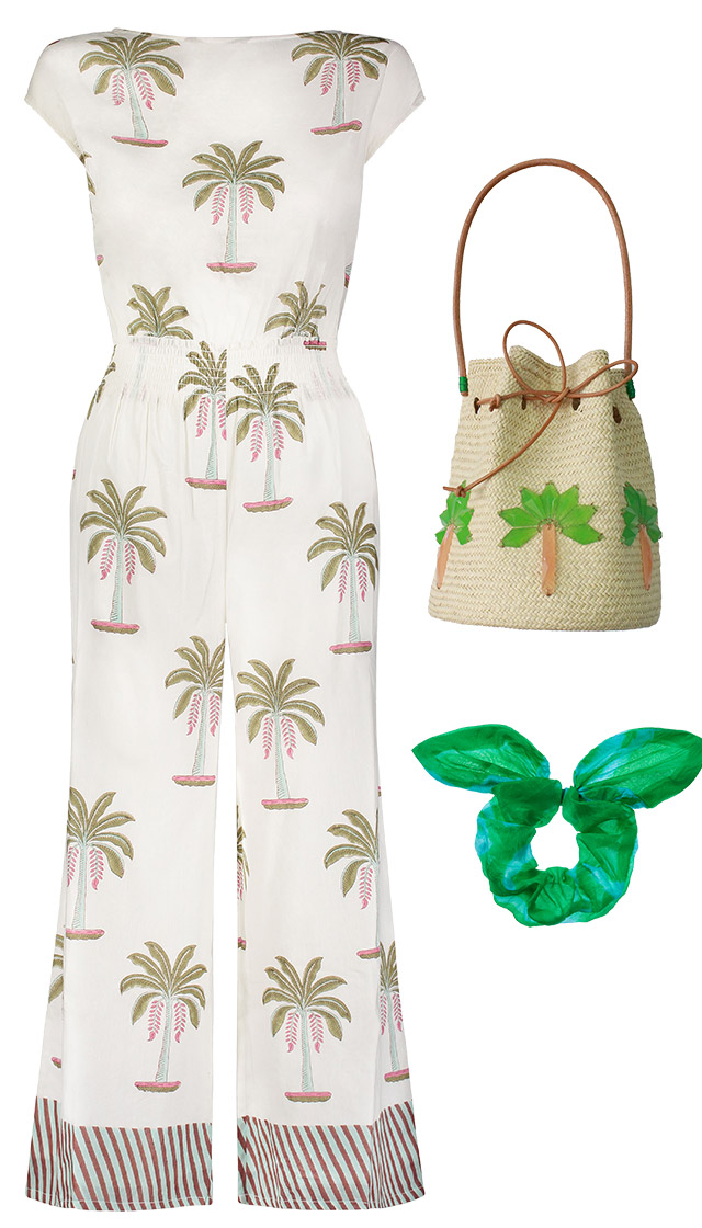 Pack your suitcase with playful palm tree motifs