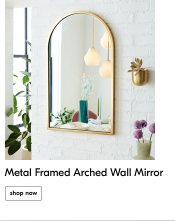 Metal Framed Arched Wall Mirror