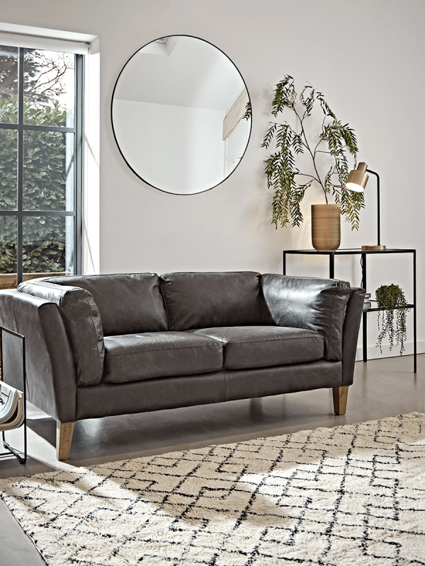 Tetbury Leather Sofa - Black