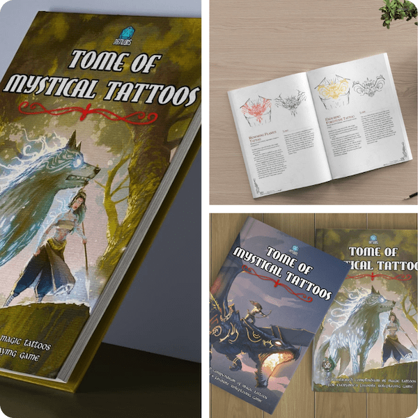 Tome of Mystical Tattoos Dungeons and Dragons body art includes more than 100 designs