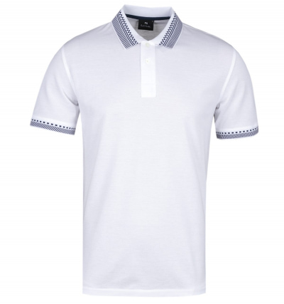 PS Paul Smith Regular Fit Tipped White Polo Shirt