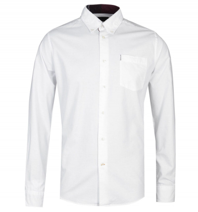 Barbour Aviemore Tailored Fit White Flannel Shirt