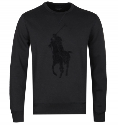 Polo Ralph Lauren Big Pony Tonal Logo Black Sweatshirt