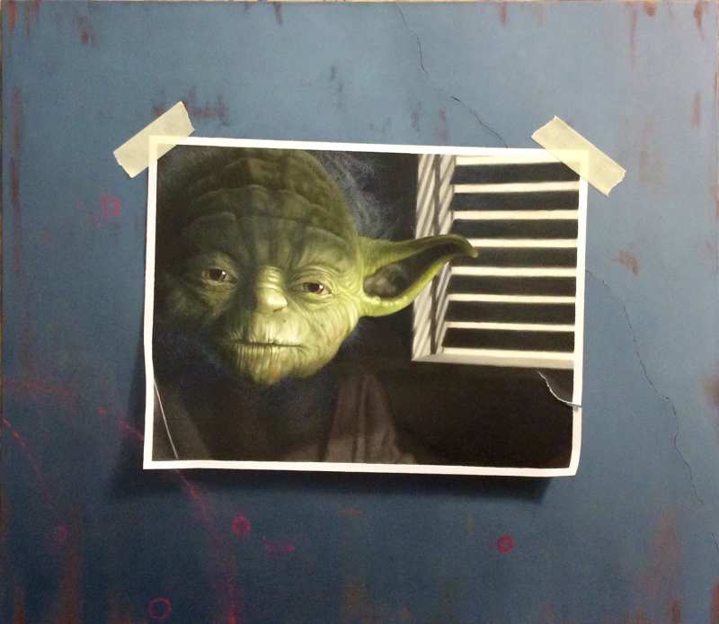 ''Yoda'' oil on board, 35 x 41 cm