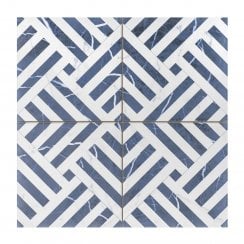 Apollo Marble Effect Sapphire Blue 45cm x 45cm Wall and Floor Tile