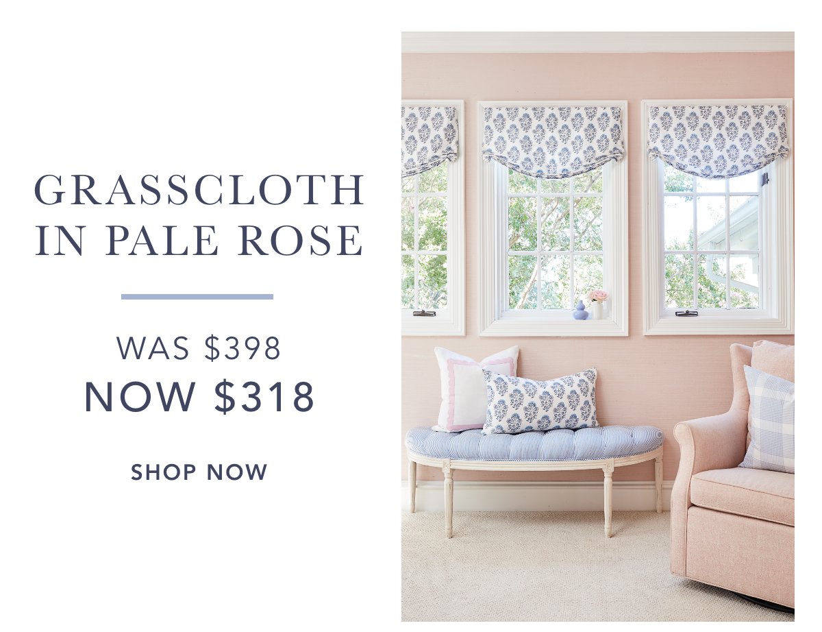 Grasscloth Wallpaper in Pale Rose - Was $398, Now $318