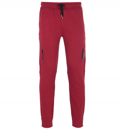 CP Company Diagonal Zip Red Tracksuit Bottoms
