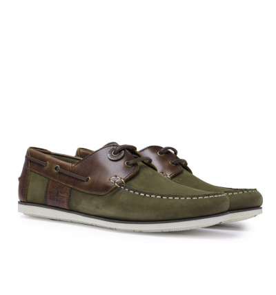 Barbour Capstan Olive/Mahogany Boat Shoes