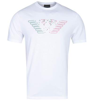 Emporio Armani Tri-Tone Eagle Logo White T-Shirt