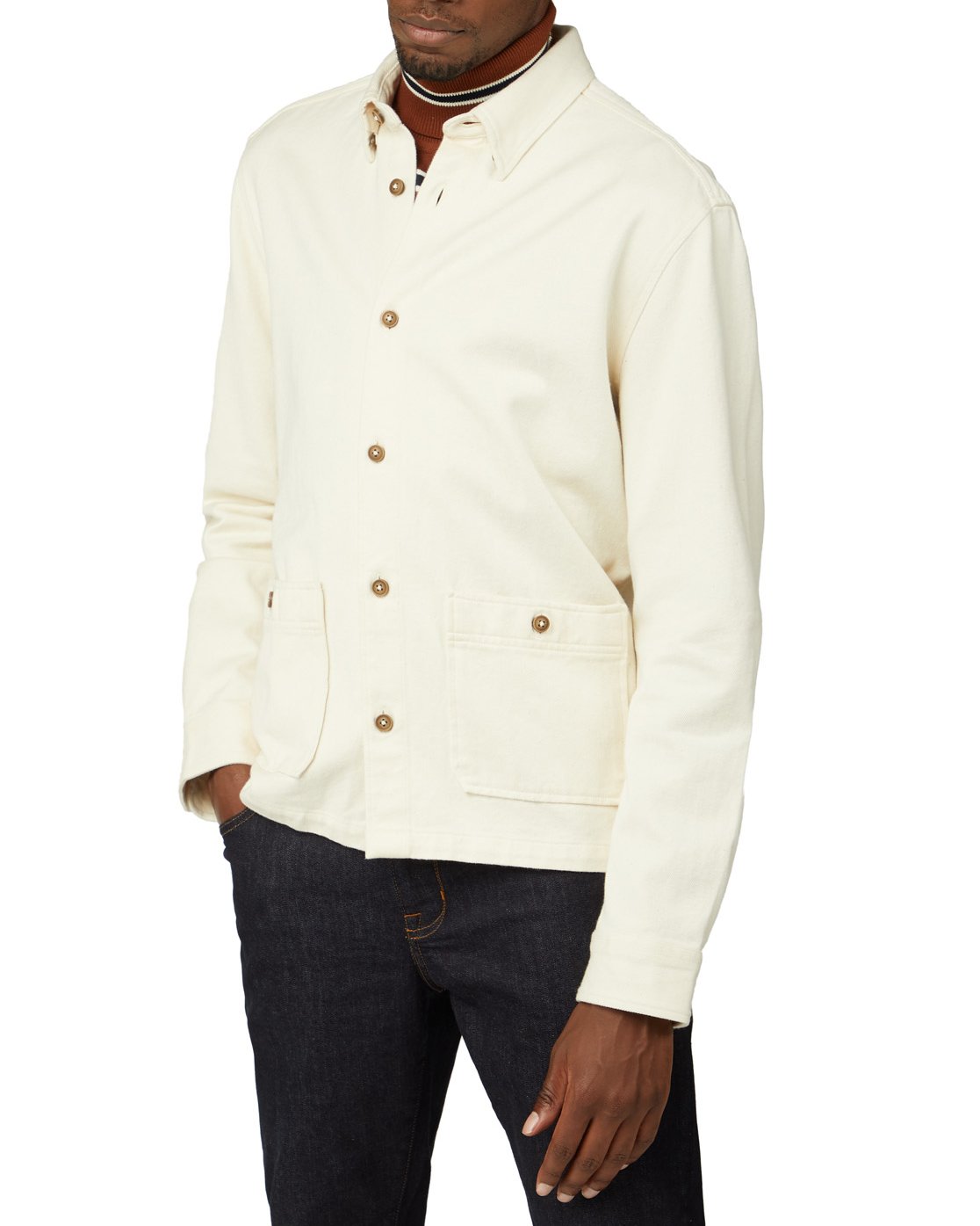 Image of Raw Cotton Chore Jacket - Ivory