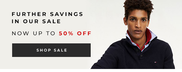 Further savings in our sale. Now up to 50% off