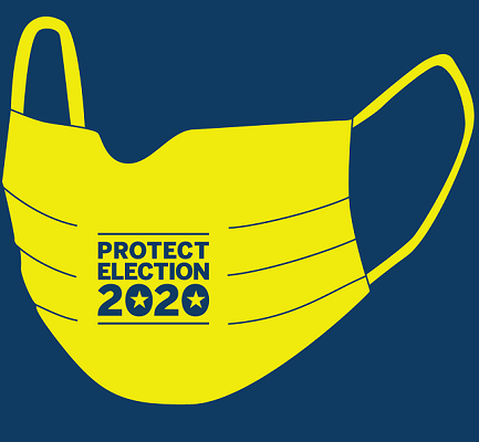 Picture of "Protect Election 2020" on a face mask