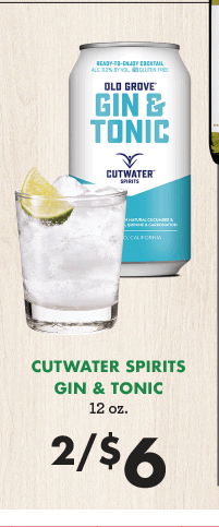 Cutwater Spirits Gin & Tonic - 12 oz. - 2/$6