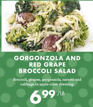 Gorgonzola and Red Grape Broccoli Salad - $6.99 per pound