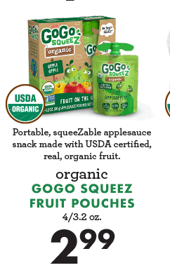 Gogo Squeez Fruit Pouches - 4/3.2 oz. - $2.99