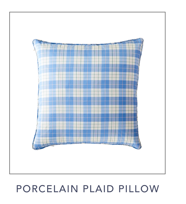 Porcelain Plaid Pillow