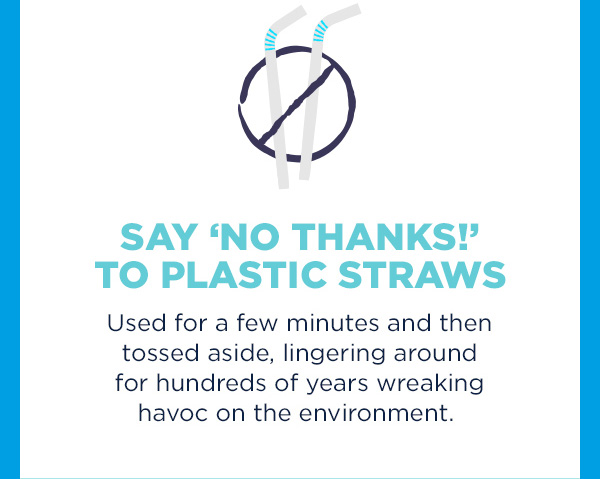 Say ''no thanks''to plastic straws.