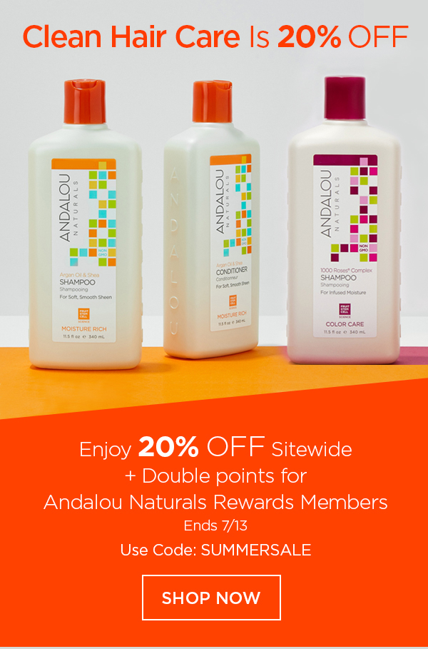 Shop Andalou Naturals for 20% off Sitewide