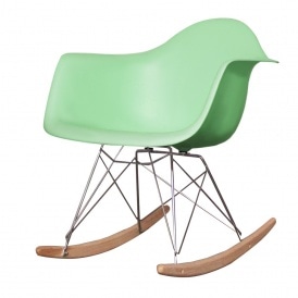 Style Peppermint Green Plastic Retro Rocking Chair