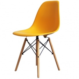 Style Bright Yellow Plastic Retro Side Chair