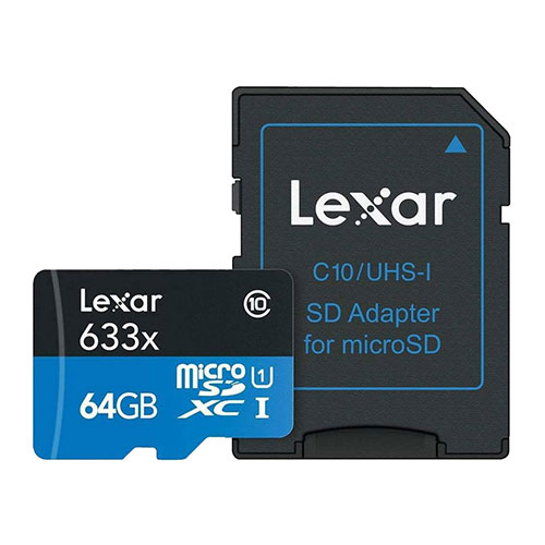 Lexar 633x HS micro SDXC UHS-I 64GB with SD Adapter - Only ?10.49