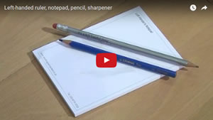Left-handed stationery items