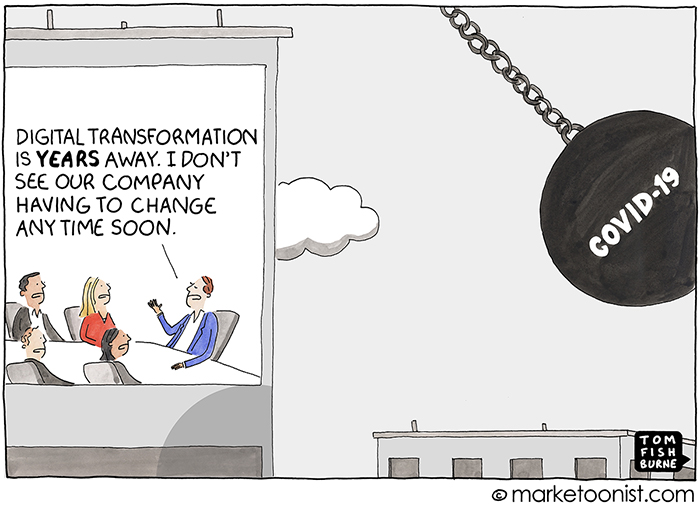 Digital Transformation and Organizational Change cartoon
