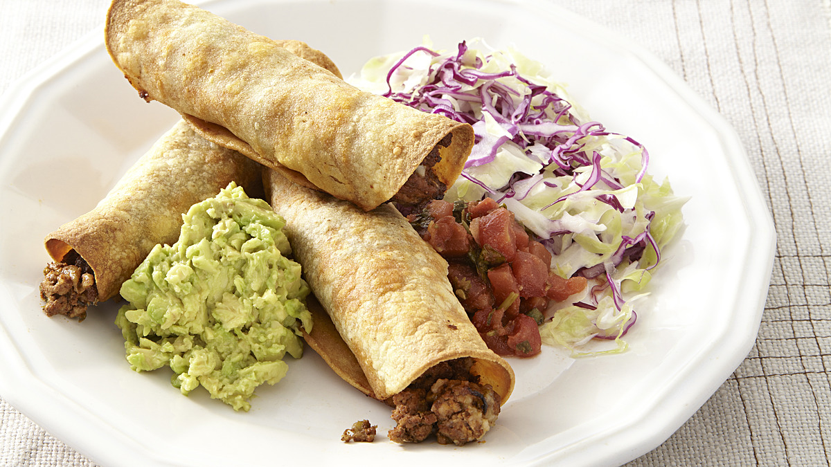 Oven-fried beef taquitos