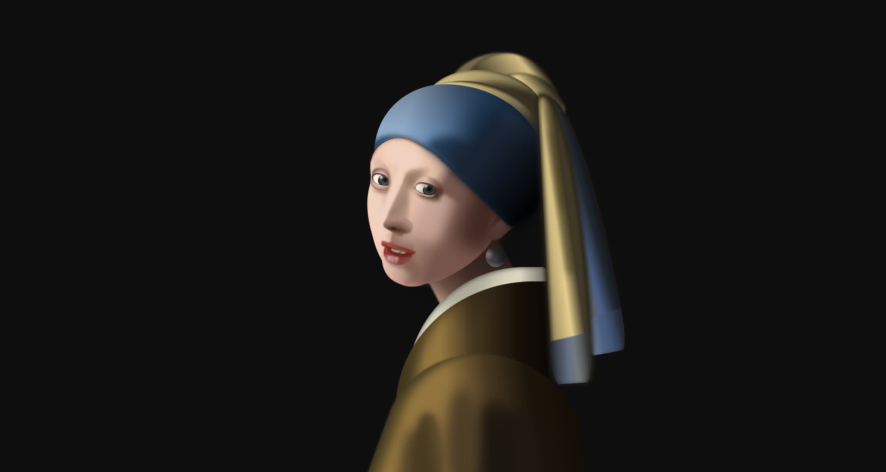 CSS art that looks like an oil painting of a woman